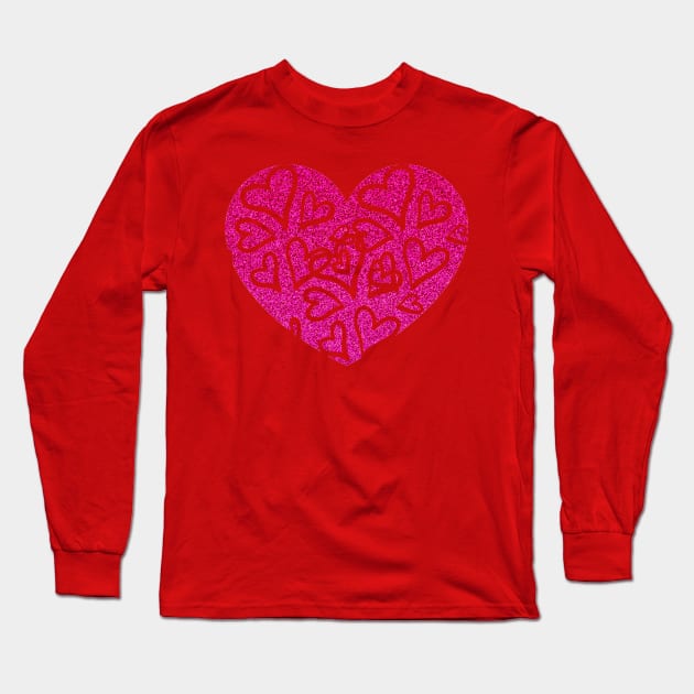 Pink Heart Long Sleeve T-Shirt by ShubShank